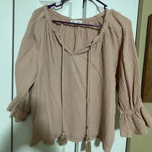 Dusty pink color 3/4 sleeve blouse
